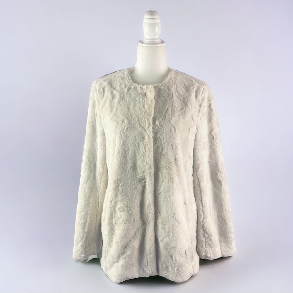 J. Crew Faux Fur Teddy Bear Coat White Size Medium - Picture 2 of 11